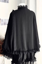 Black Gothic Ouji Lolita Top, Shorts and Scarf Set in 2 Sleeve Versions - image 18
