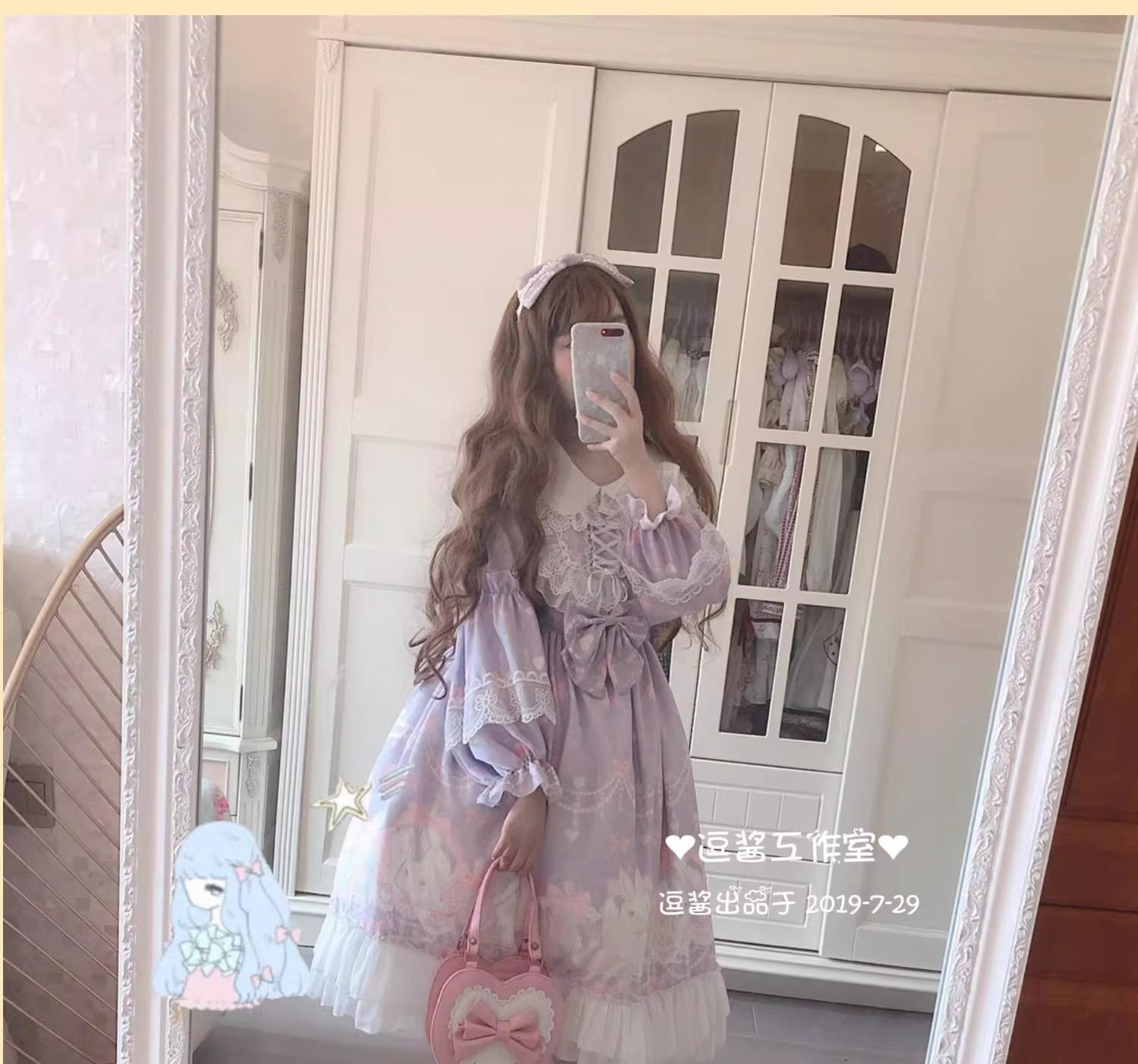 Rabbit Lace Princess Sweet Lolita OP Dress - image 8