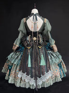 Candle Dragon Spirit - Fantasy Green Lolita JSK Set - image 8