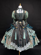 Candle Dragon Spirit - Fantasy Green Lolita JSK Set - image 17