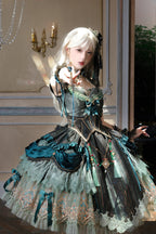 Candle Dragon Spirit - Fantasy Green Lolita JSK Set - image 3