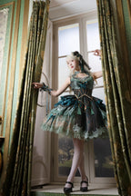 Candle Dragon Spirit - Fantasy Green Lolita JSK Set - image 9