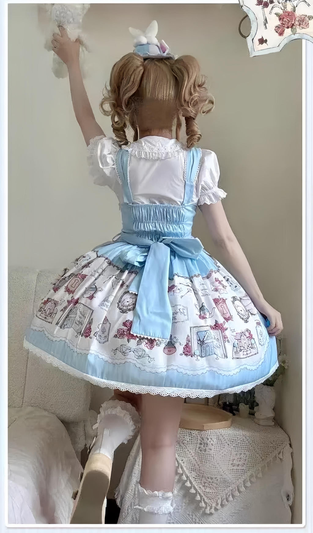 Rabbit Collection Box - Bunny Print Kawaii Lolita JSK Dress, 3 Colors - image 5