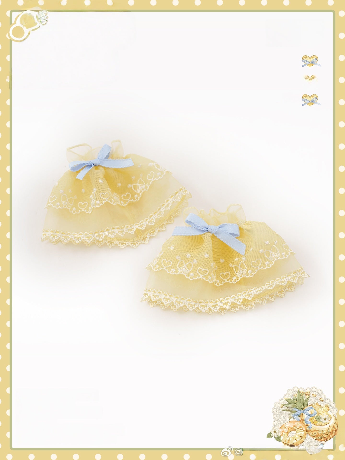 Pineapple Soda Sweet Yellow Pineapple Print Lolita JSK and Accessories - image 13