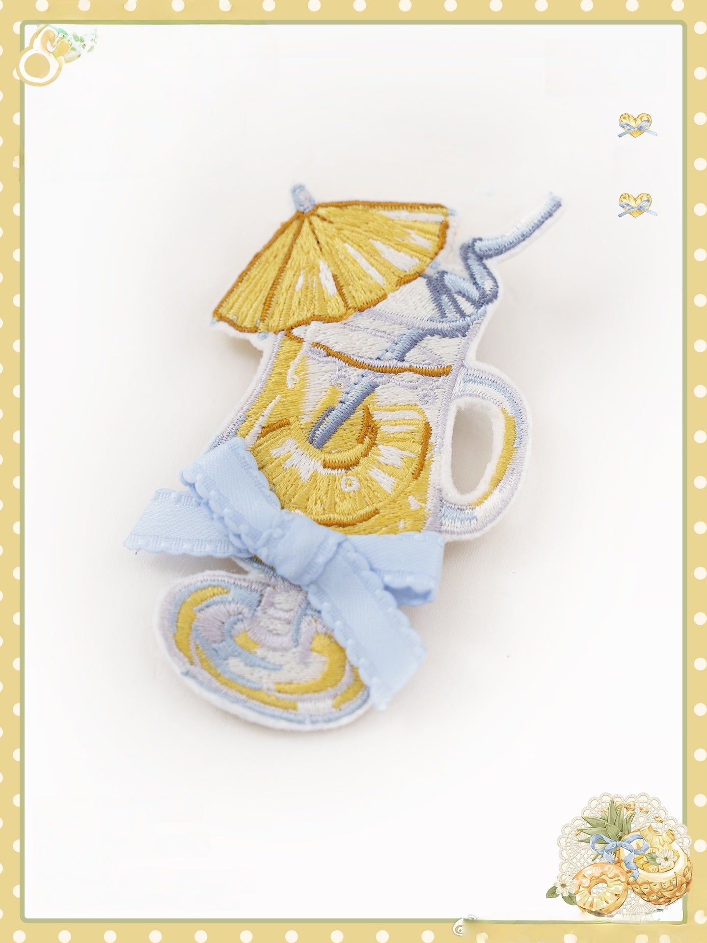 Pineapple Soda Sweet Yellow Pineapple Print Lolita JSK and Accessories - image 14