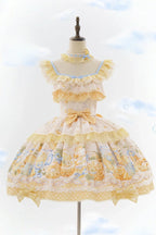 Pineapple Soda Sweet Yellow Pineapple Print Lolita JSK and Accessories - image 1