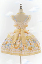 Pineapple Soda Sweet Yellow Pineapple Print Lolita JSK and Accessories - image 3