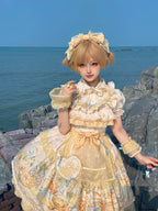 Pineapple Soda Sweet Yellow Pineapple Print Lolita JSK and Accessories - image 8