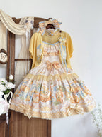 Pineapple Soda Sweet Yellow Pineapple Print Lolita JSK and Accessories - image 11
