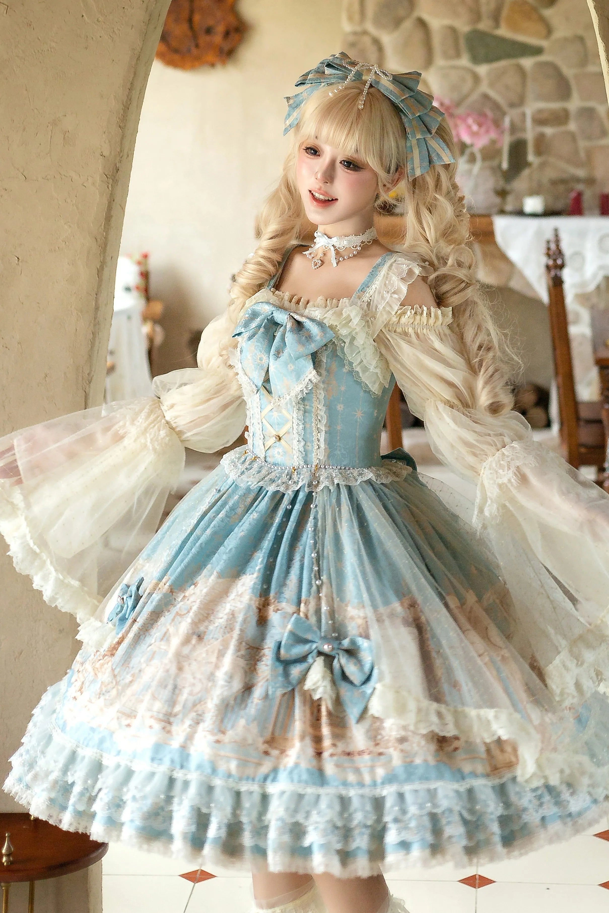 Unicorn Blue Classic Lolita JSK Dress Set - image 3