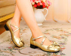 Bow and Low Heel Cross Band Lolita Leather Shoes - image 53
