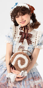 Little Swiss Roll - Cute Plush Lolita Bag, Adjustable Crossbody Strap - image 4