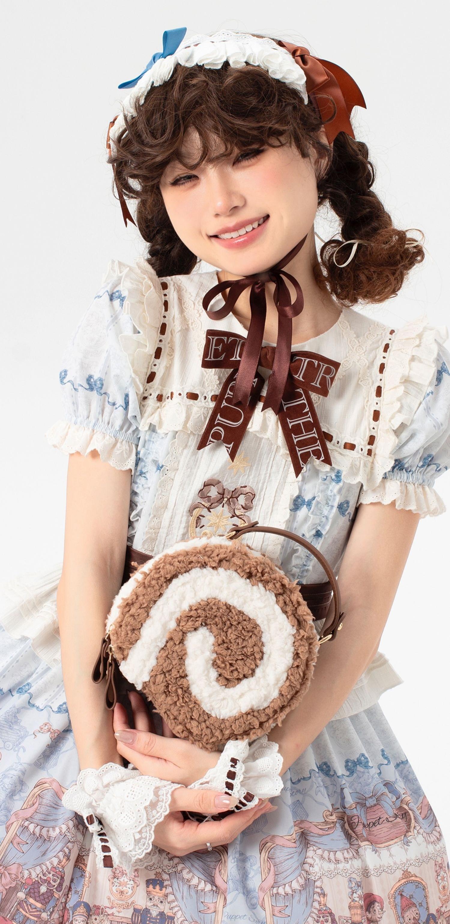 Little Swiss Roll - Cute Plush Lolita Bag, Adjustable Crossbody Strap - image 4