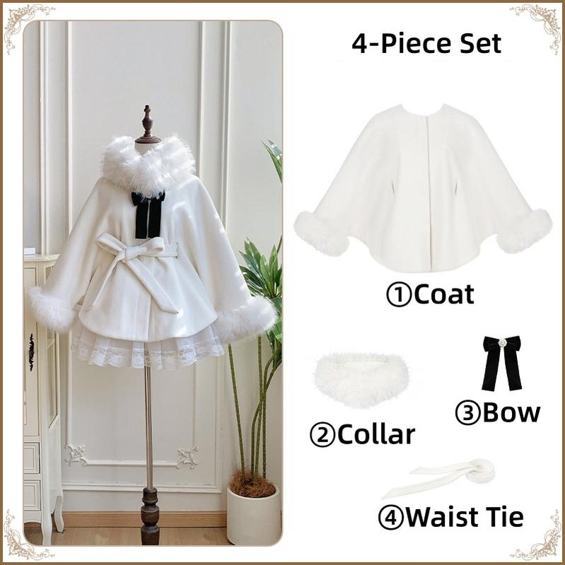 Winter Island Memory - Elegant Lolita Winter Coat & OP Dress Set - image 18