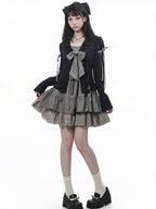 Onyx Lace-Collar Long-Sleeve Top with Musical Embroidery - PINK SAVIOR - image 3