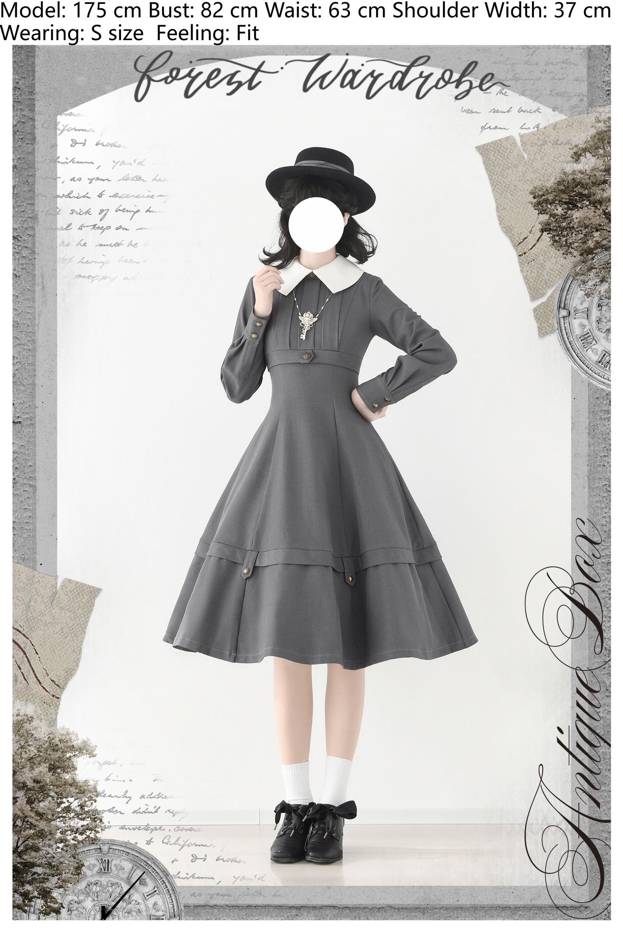Forest Antique Box - Classic Lolita OP Dress with Detachable Short Cape - image 8