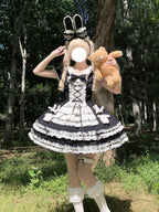 Coco Bunny - Cotton Old School Lolita OP Dress, Bunny Decoration and Accessories - image 3