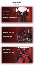 Dark Bat Motion - Gothic Lolita JSK Black Red Goth JSK Dress - image 10