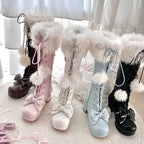 Elegant Winter Lolita Bow Boots - image 2