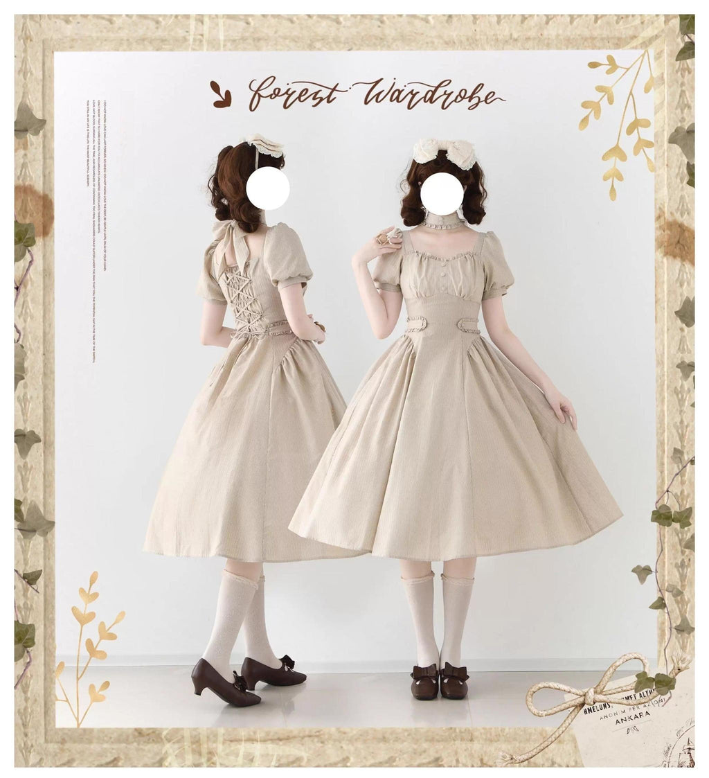 Chantilly Forest - Classic Lolita OP Dress With Square Neck & Underskirt - image 8