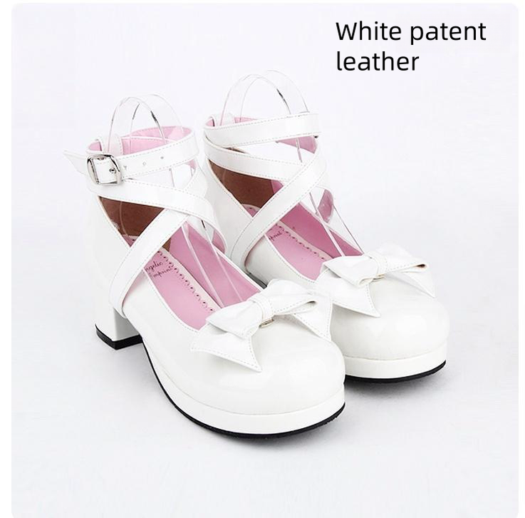 Sweet Lolita Shoes Round Toe Middle Heel - image 13