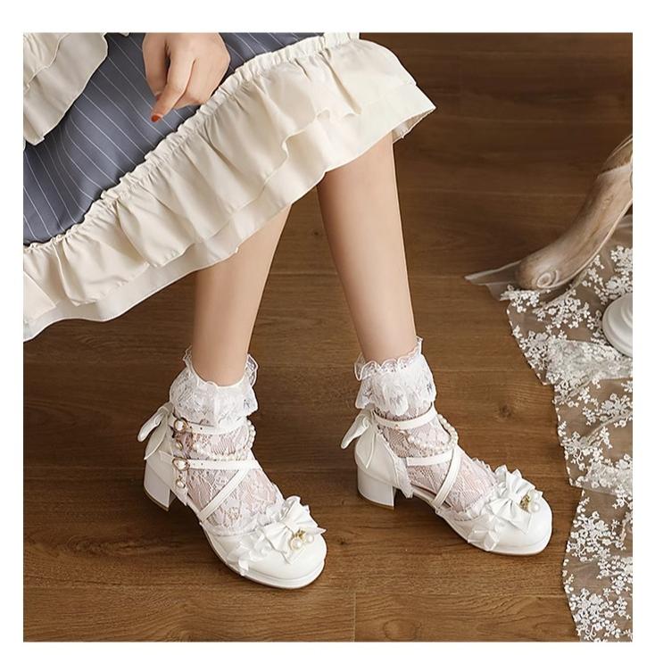 Yana Plus Size Qi Lolita Bow Pearl Sandals - image 6