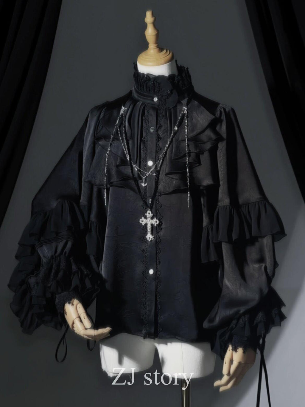 Dragon Bone Cemetery - Gothic Lolita Long Sleeve Blouse - image 1