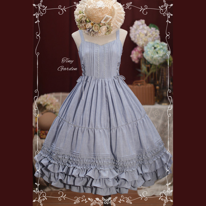 Garden Dance 2.0 - Elegant Lolita JSK Dress, Side Lace-Up - image 9