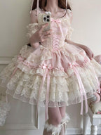 Ribbons of Love Sweet Lolita Tiered JSK Dress - image 13