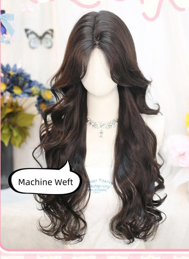 Flower Season - 70cm Long Curly Lolita Wig with Curtain Bangs - image 3