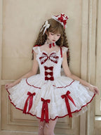 Red and White Lace-Bow Sweet Lolita JSK - image 2