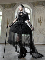 Black Kuro Elegant JSK, Cape and Overlay Set - image 3
