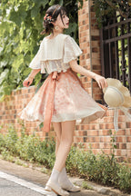 Orange Chrysanthemum Print Chinese-Inspired Lolita JSK Dress Set - image 12