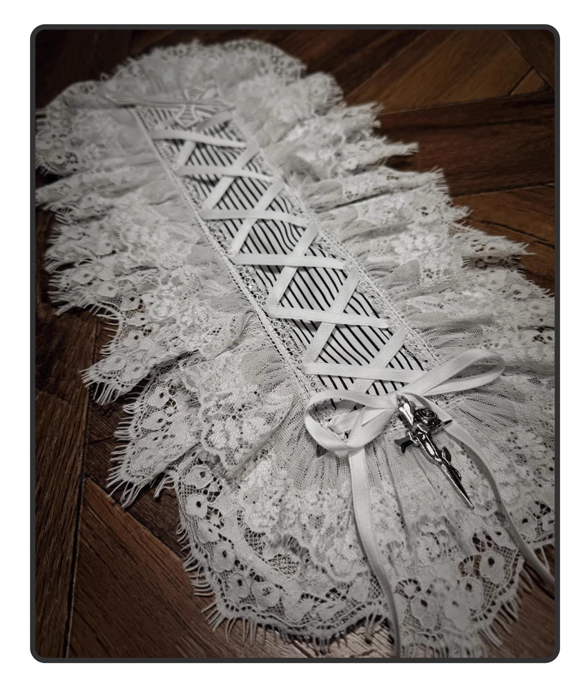 Striped Cross - Gothic Coordinated Lolita Set, Adjustable Blouse & Skirt - image 36