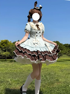 Creamy Bud - Old School Lolita OP Dress, Bunny Ear Heart Accent - image 11