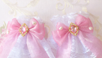 Sakura Home - Sweet Lolita Handmade Lace Bows Cuffs - image 2