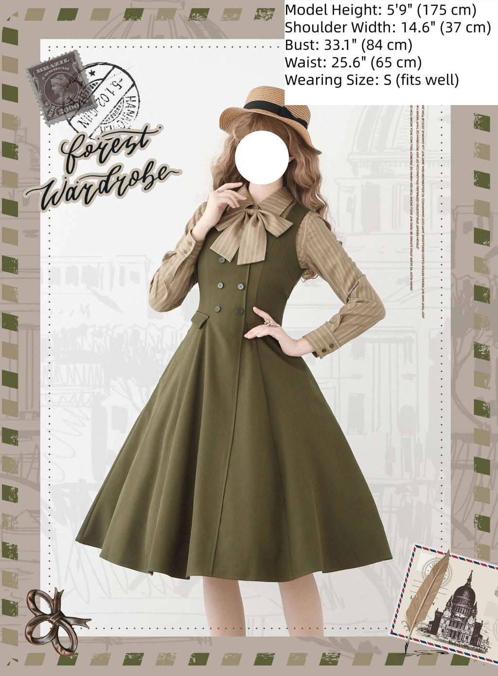 Foggy Forest - Elegant Lolita A-line JSK Dress, Side Pockets - image 9