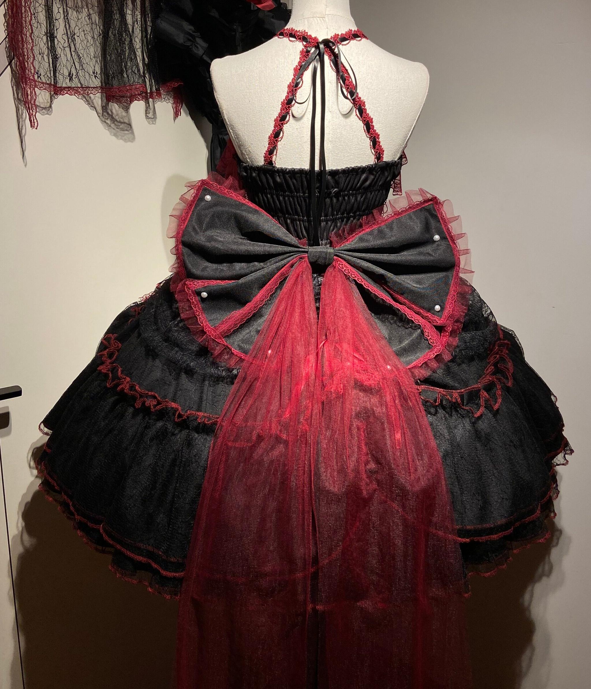 Cascading Poetry - Gothic Lolita JSK Dress, Lace & Tiered Hem - image 2