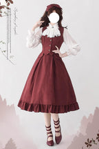 Misty Forest Elegant Vintage Lolita Fishbone Long Skirt and Vest - image 1