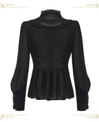 Eternal Rabbit Invitation - Ouji Lolita Ruffle V-Neck Blouse - image 3