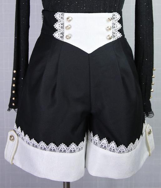 Immortal Fatima's Secret - Ouji Lolita Shorts, Black & Vintage Prince Style - image 3