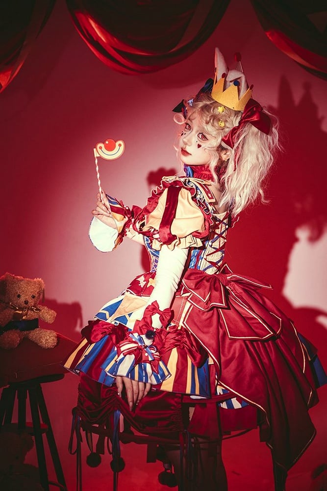 Bunny Circus Embroidery - Sweet Lolita JSK Dress and Detachable Puff Sleeves - image 21