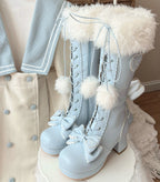 Elegant Winter Lolita Bow Boots - image 8