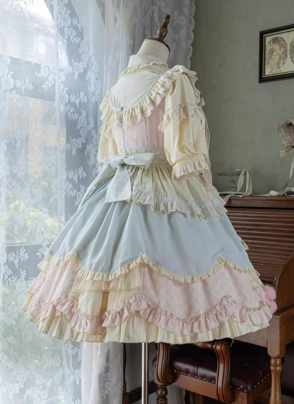 Dreamy Macaron - Sweet Lolita JSK Dress Solid Color Shirt - image 14