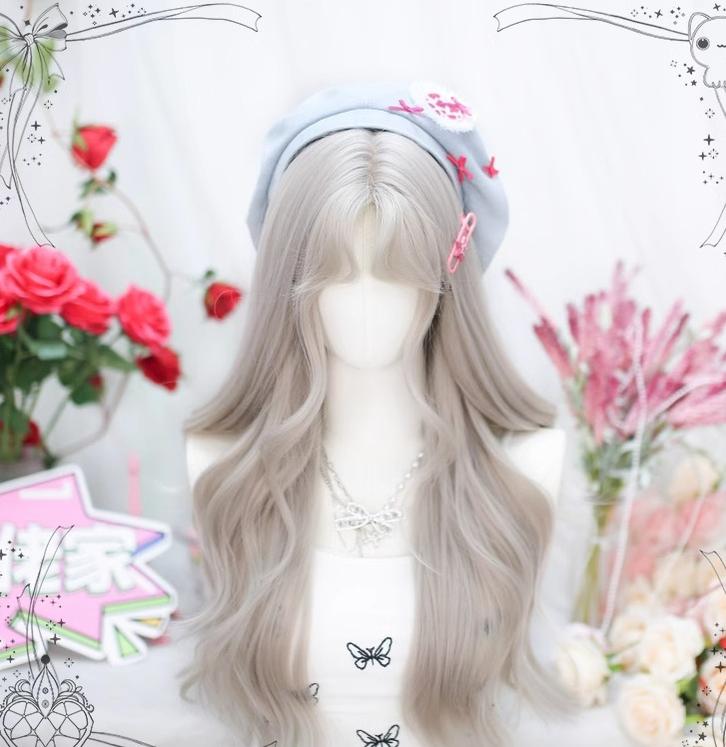 Moon Sinking - Elegant Lolita Long Curly Greige Wig - image 6