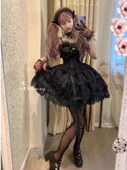 Rose Cage - Gothic Lolita Black Suspender Dress - image 7