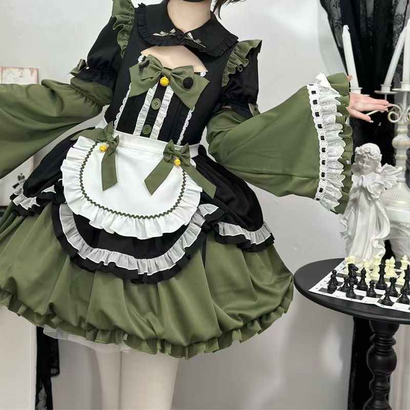 Oath Maid Purple Bubble Sleeve Sweet Lolita OP Dress Plus Size - image 7