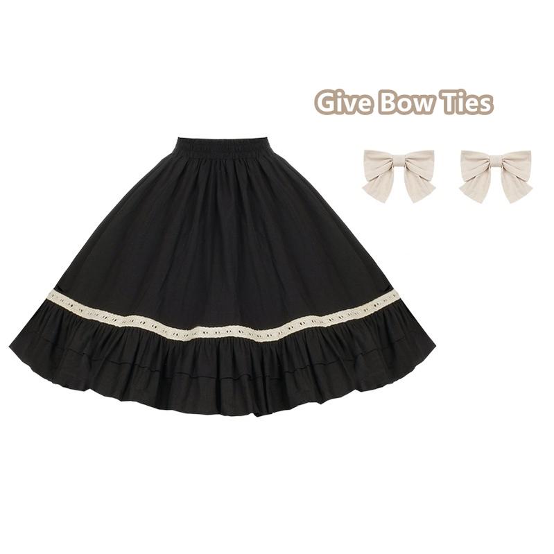 Classic Black Lolita OP Dress, Petticoat and Accessories - image 20