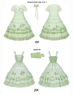 Green Grape - Embroidered Country Lolita OP Dress, Tiered JSK and Accessories - image 28