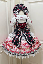Sweet Berry Bunny Bear - Printed Bow Lace Lace-Up Sweet Lolita JSK Dress - image 2